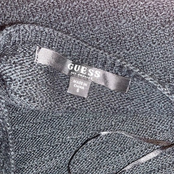 Guess Black Knit Bodysuit Size Small; worn one or two times. V-neck, with lace u - Picture 4 of 5